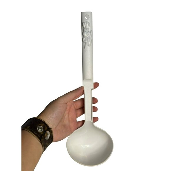 Vintage 1993 Pillsbury Doughboy Plastic Ladle Spoon | White Kitchen Utensil - Picture 1 of 6